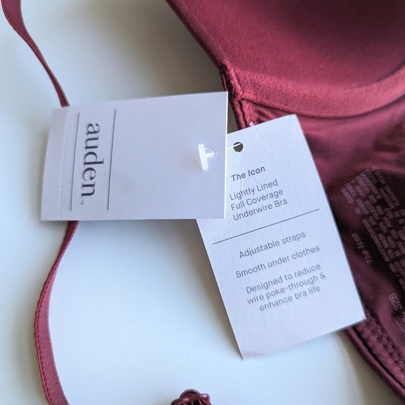 Auden Icon Full Coverage Underwire Convertible Tshirt Bra RacerBack Plum- sz 32B - Picture 4 of 7
